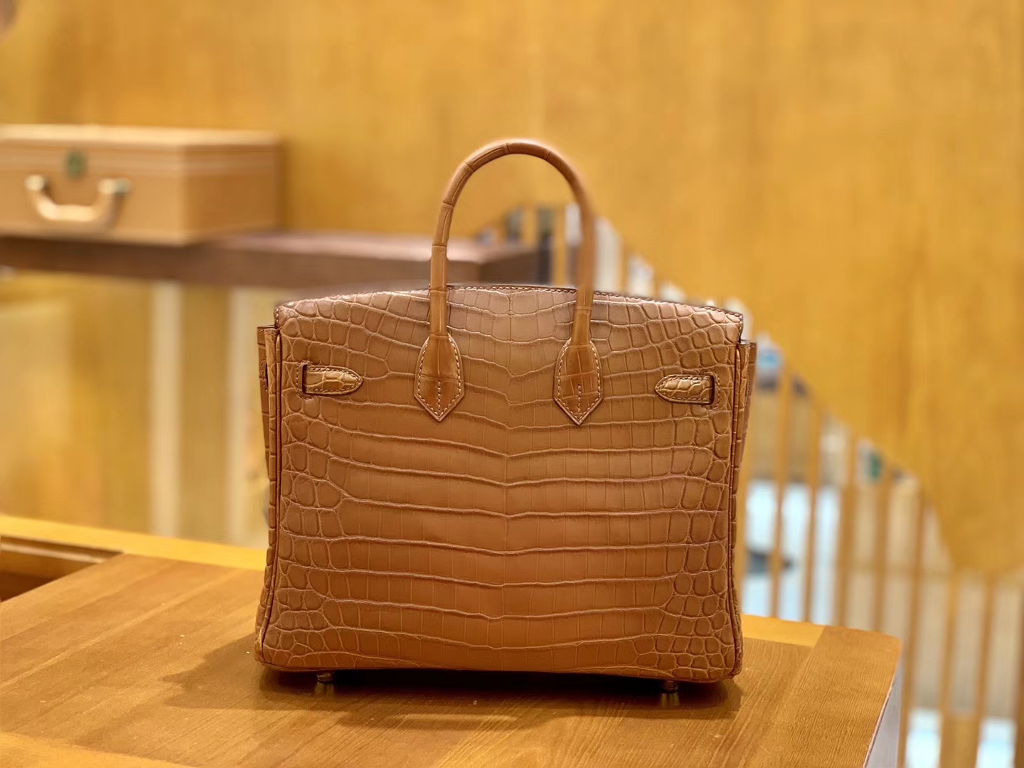 Hermès（爱马仕）Birkin 30cm 雾面 尼罗鳄鱼皮 蜜糖棕 金扣 全手工缝制