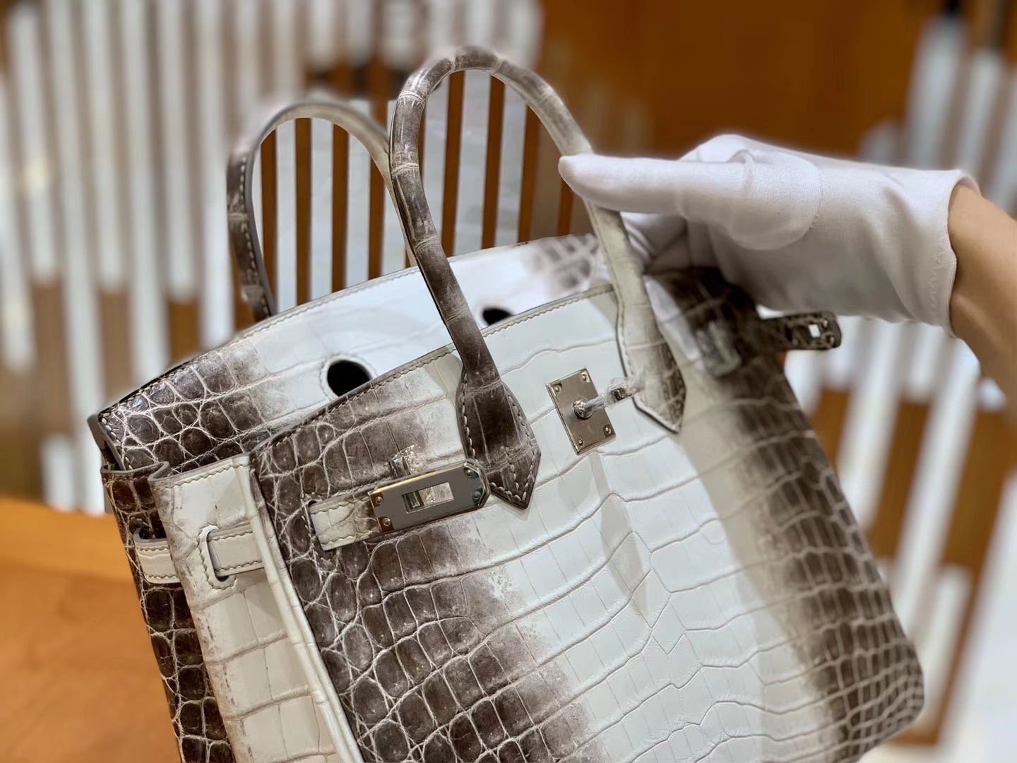Hermès（爱马仕）Birkin 25cm 特级尼罗鳄鱼皮 喜马拉雅 全手工缝制