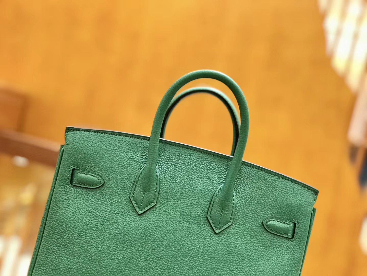 Hermès（爱马仕）Birkin 25cm 丝绒绿 金扣 全手工缝制