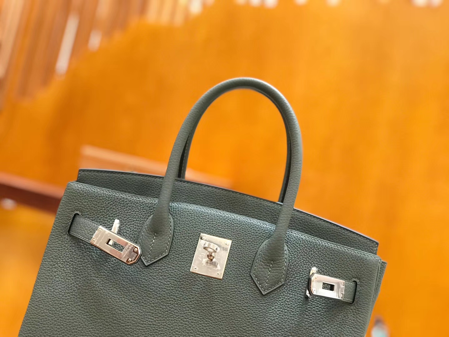 Hermès（爱马仕）Birkin 30cm togo牛皮 杏仁绿 银扣 全手工缝制