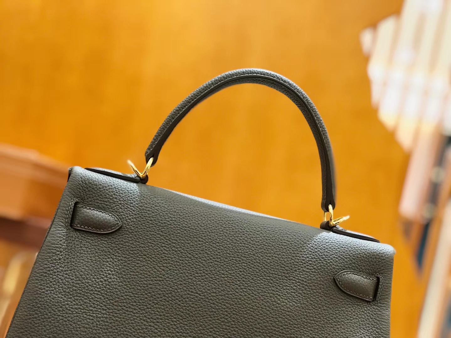 Hermès（爱马仕）Kelly 28cm togo 牛皮 锡器灰 金扣 全手工缝制 现货