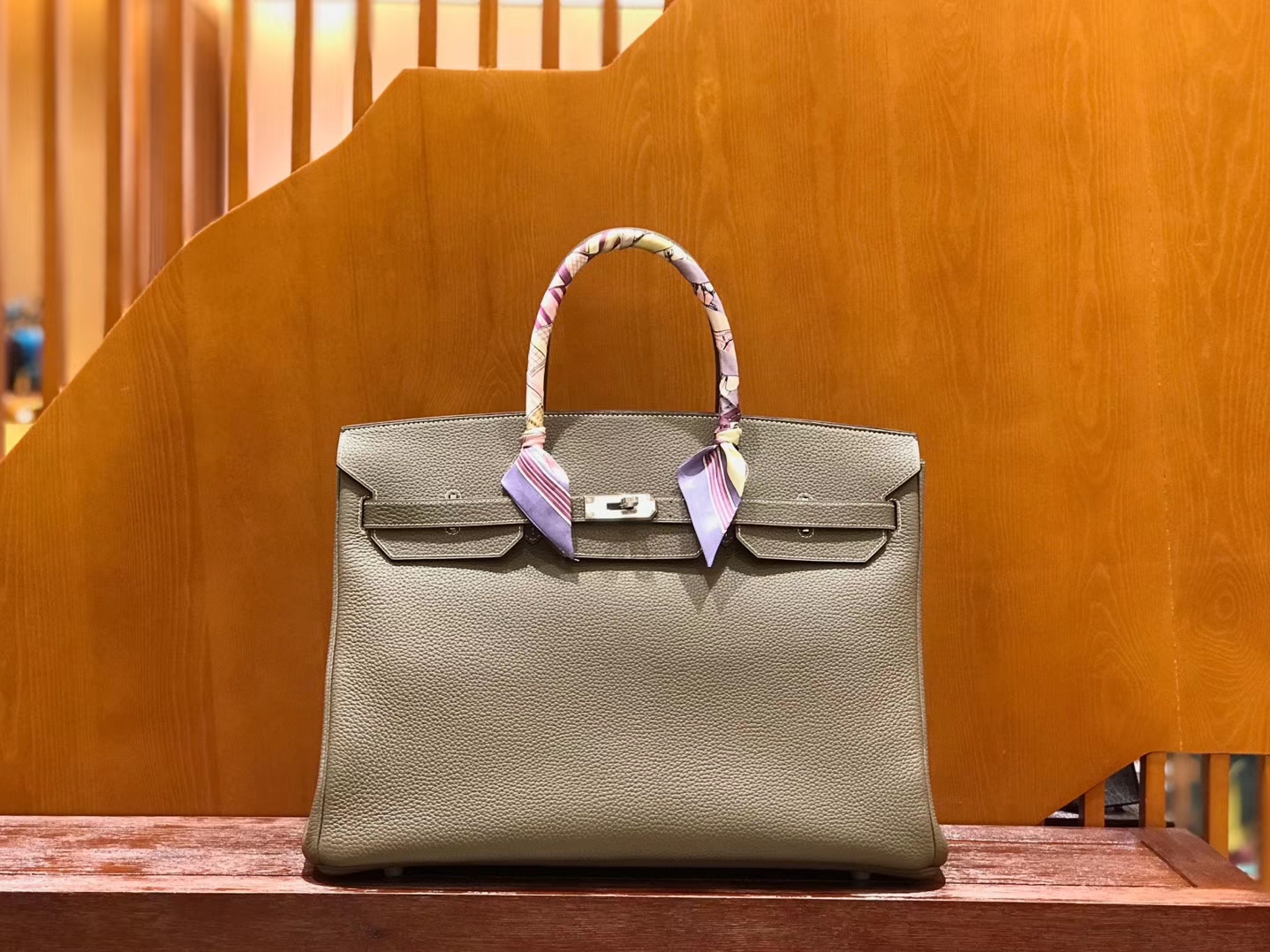 Hermès（爱马仕）Birkin 铂金包 斑鸠灰 小牛皮 银扣 40cm 男士首选