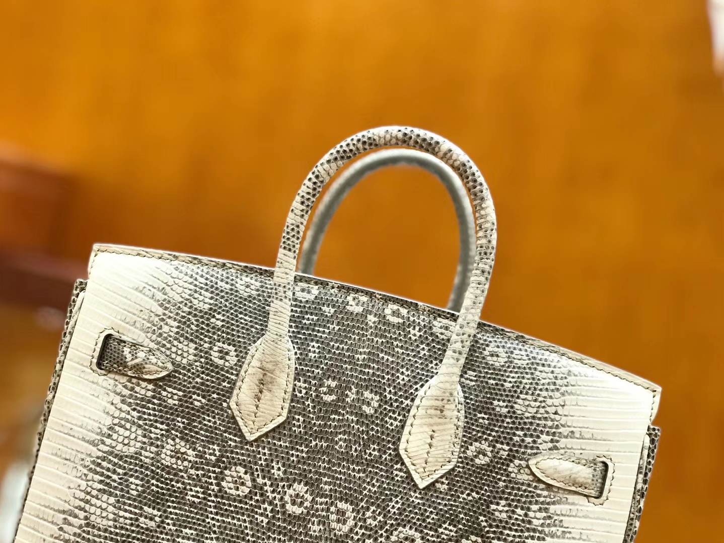 Hermès（爱马仕）Birkin 25cm 原色 雪花蜥蜴皮 全手工缝制 稀有 现货