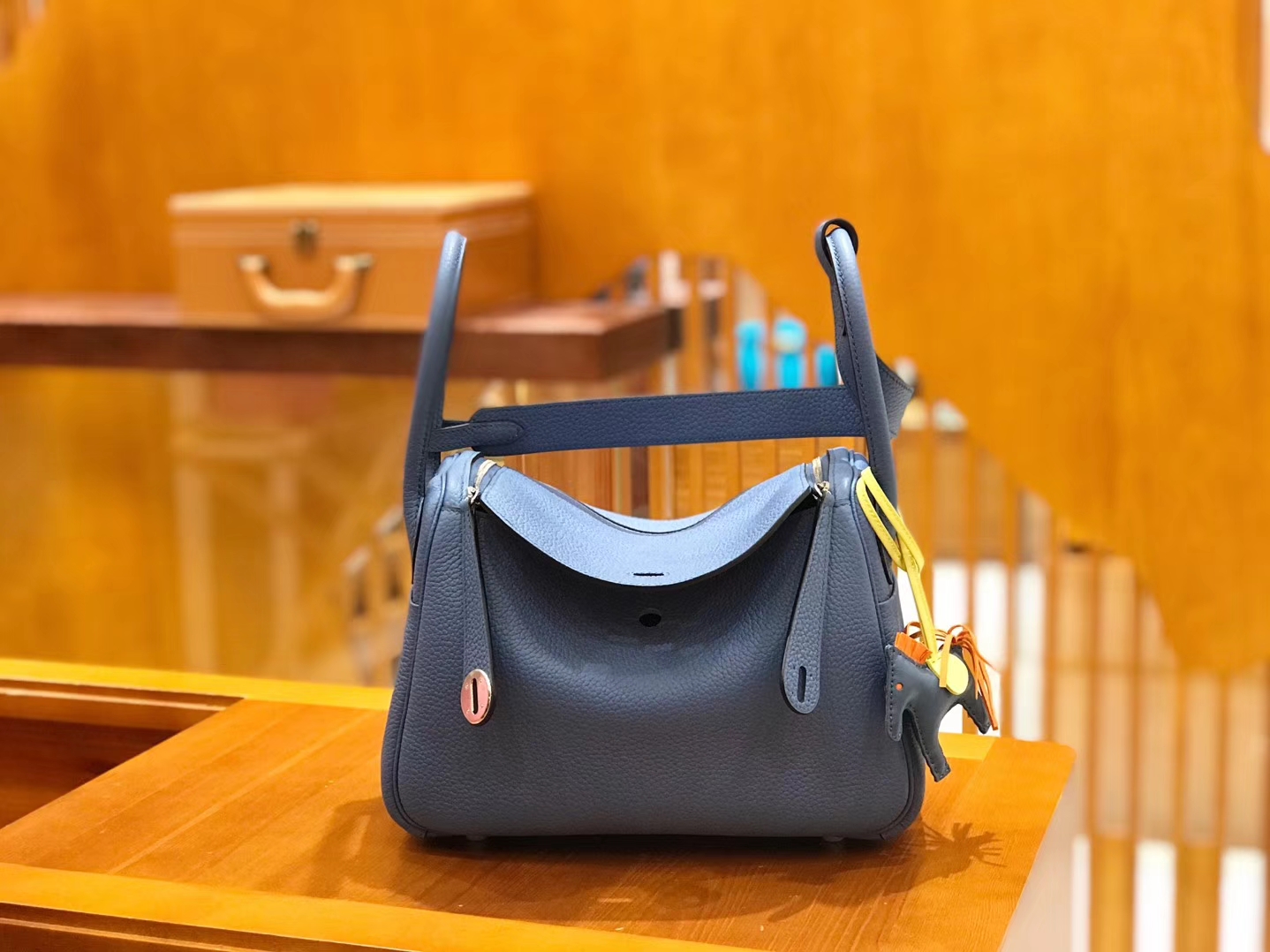 Hermès（爱马仕）Lindy 琳迪包 玛瑙蓝 银扣 26cm