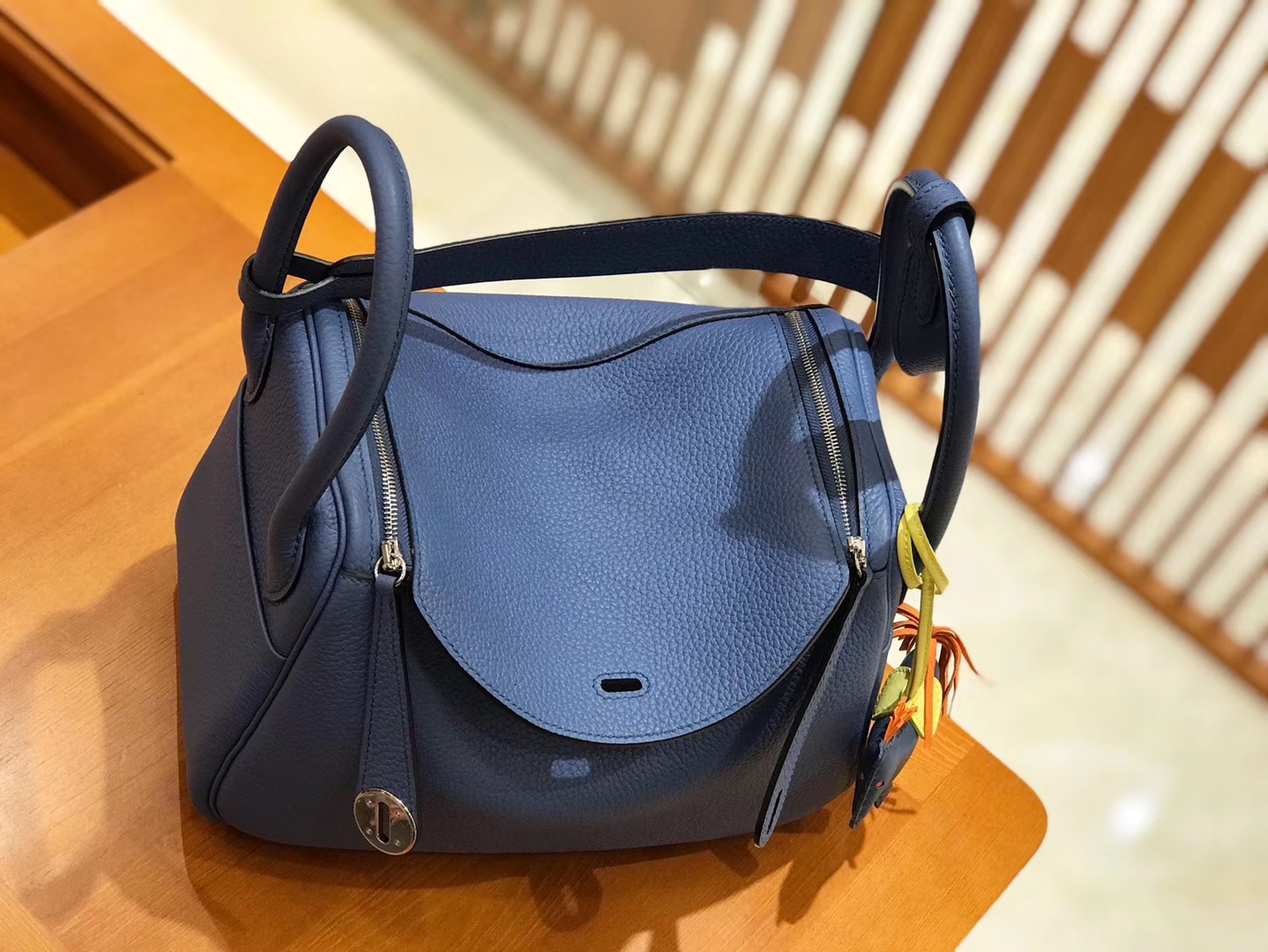 Hermès（爱马仕）Lindy 琳迪包 玛瑙蓝 银扣 26cm
