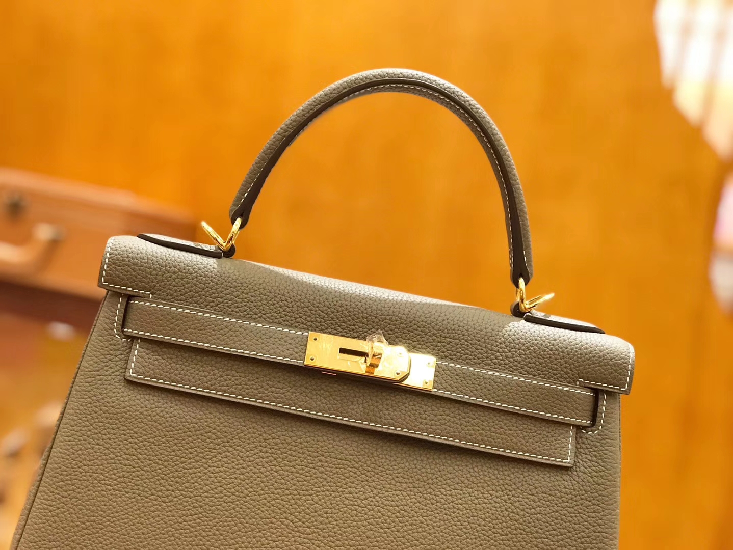 Hermès（爱马仕）Kelly 28cm togo 牛皮 大象灰 金扣 全手工缝制 现货