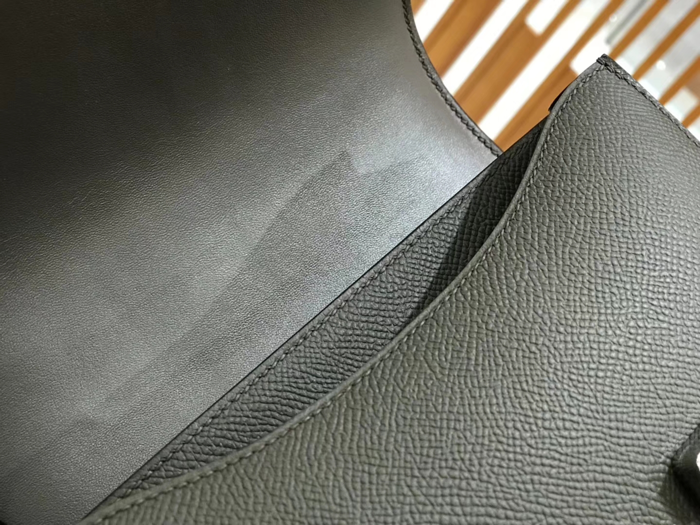 Hermès（爱马仕）Constance 18cm Epsom牛皮 锡器灰 银扣 全手工缝制 现货