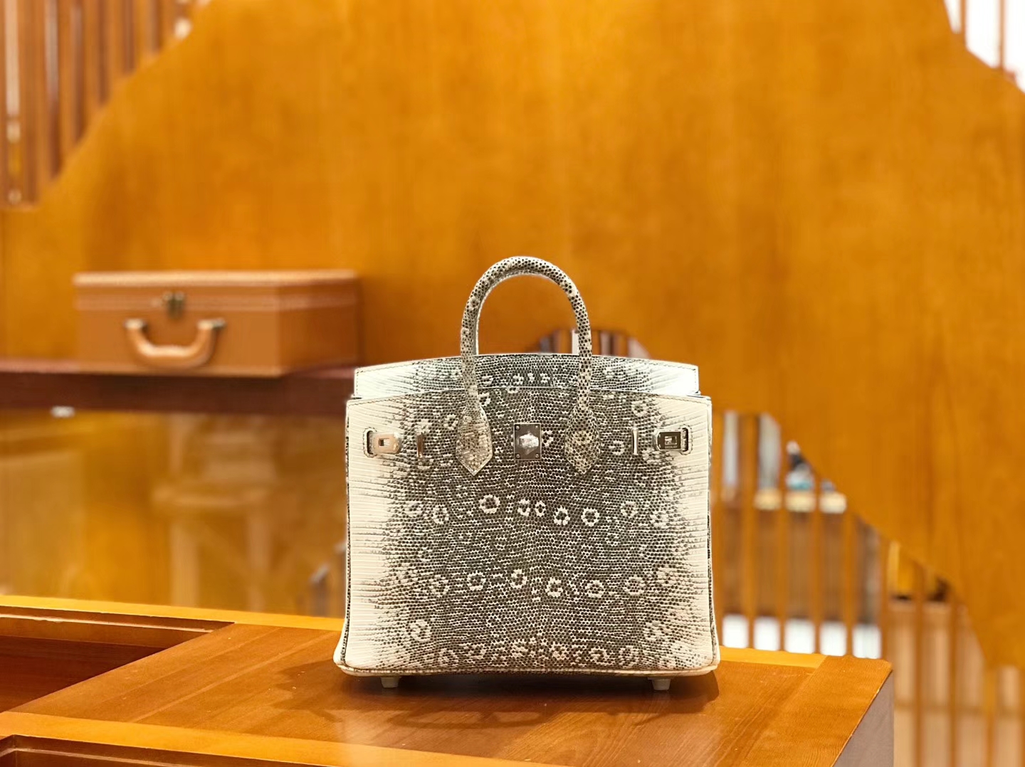 Hermès（爱马仕）Birkin 25cm 原色 雪花蜥蜴皮 全手工缝制 稀有 现货