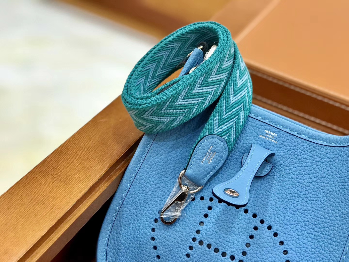 Hermès（爱马仕）Evelyne 伊芙琳 16cm 北方蓝 全手工缝制