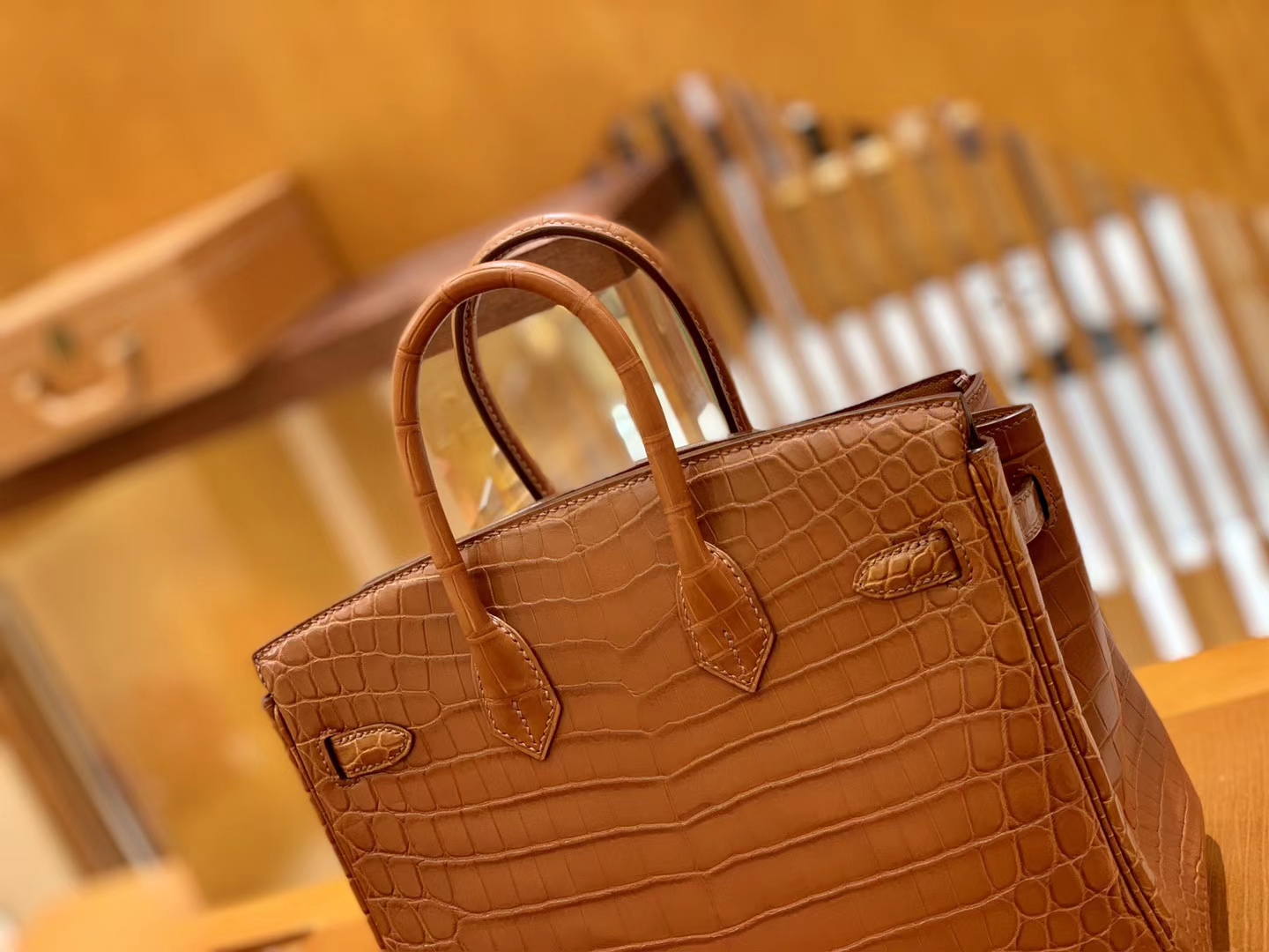 Hermès（爱马仕）Birkin 30cm 雾面 尼罗鳄鱼皮 蜜糖棕 金扣 全手工缝制