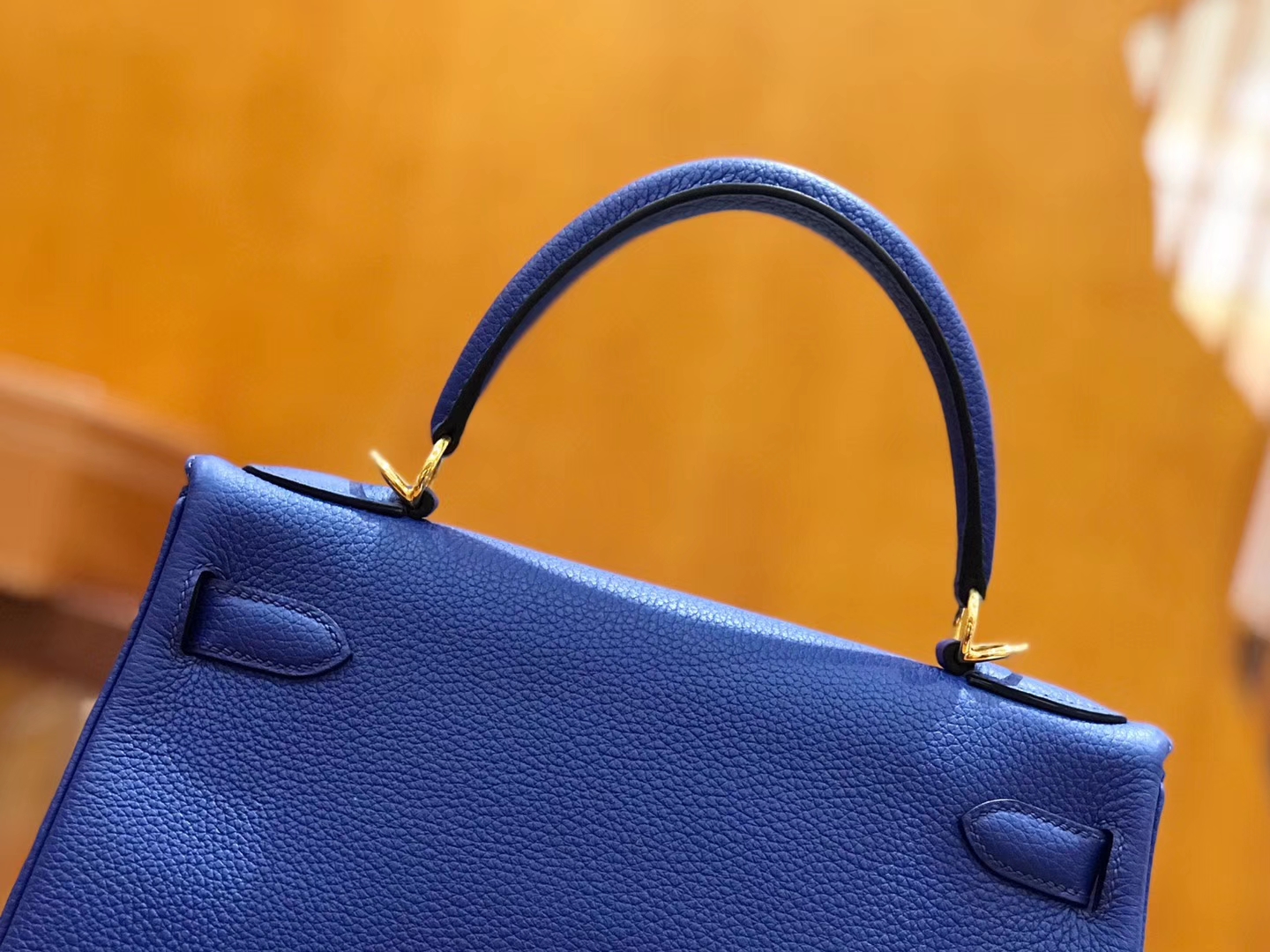 Hermès（爱马仕）Kelly 28cm togo 牛皮 电光蓝 金扣 全手工缝制 现货