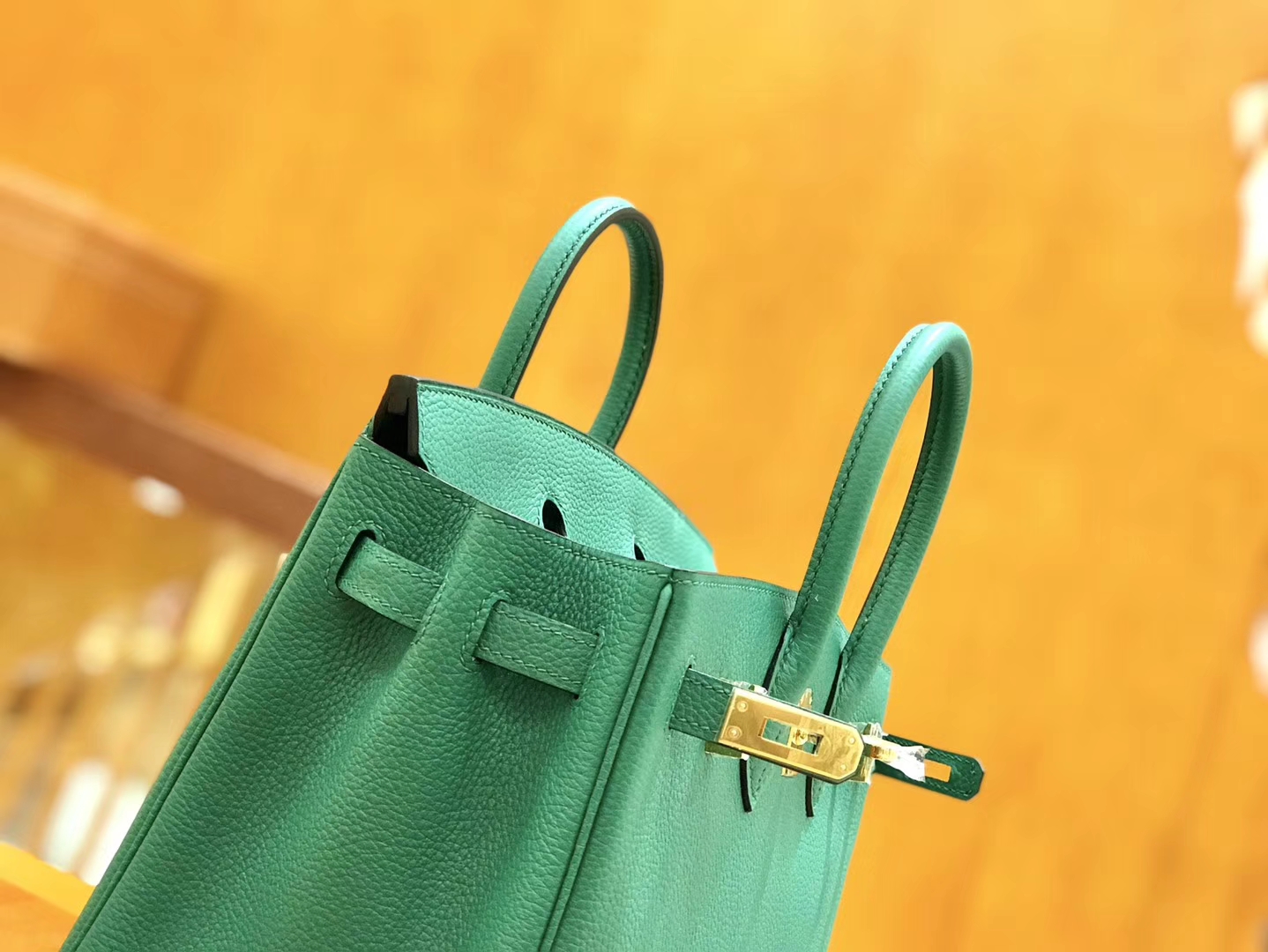 Hermès（爱马仕）Birkin 25cm 丝绒绿 金扣 全手工缝制