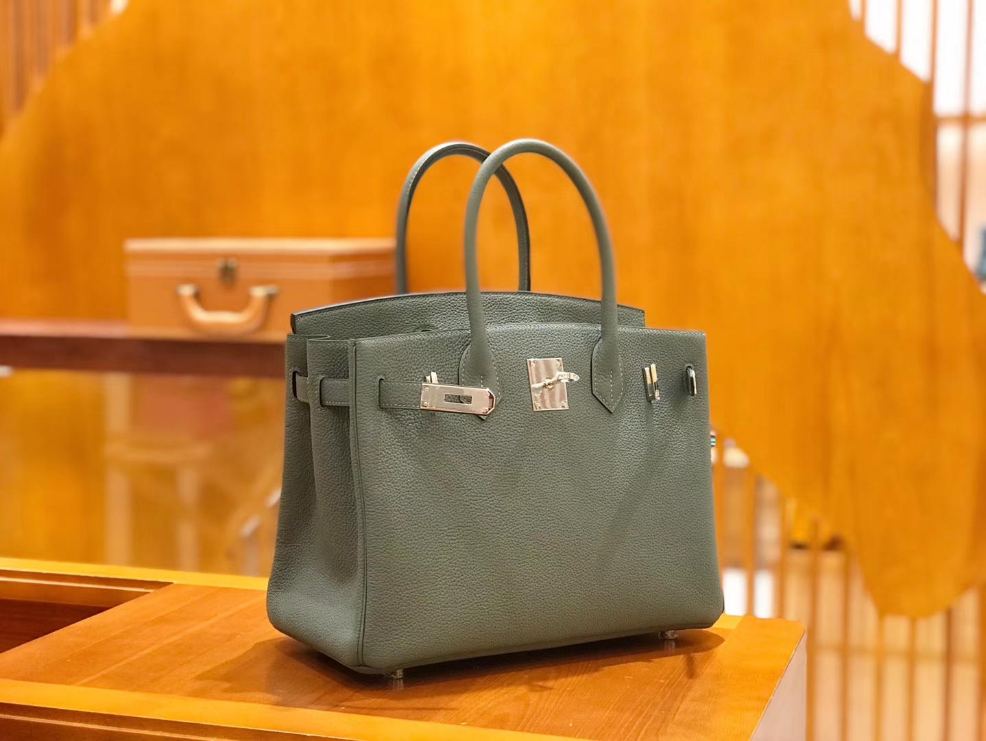 Hermès（爱马仕）Birkin 30cm togo牛皮 杏仁绿 银扣 全手工缝制