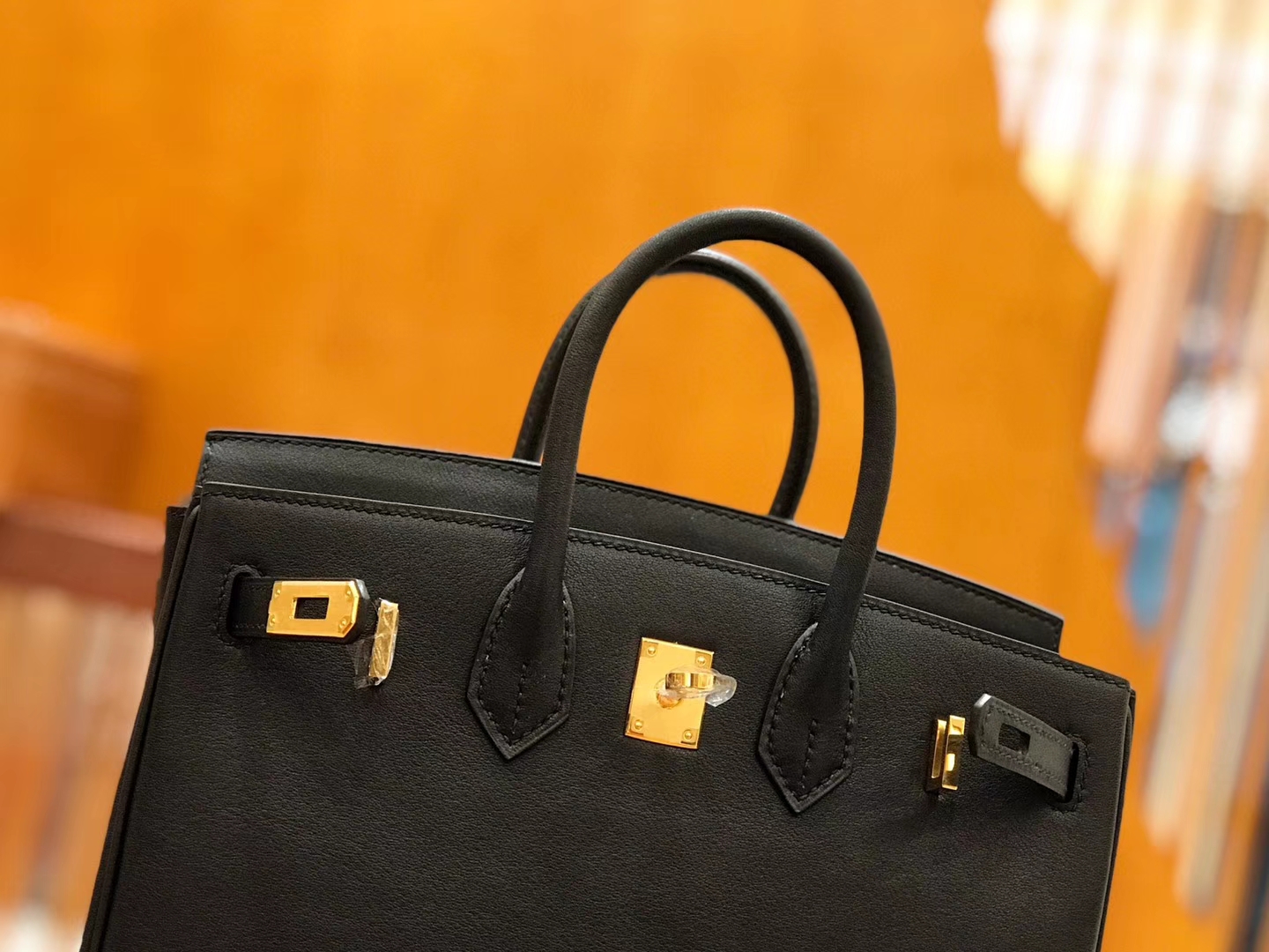 Hermès（爱马仕）Birkin 25cm swift 牛皮 经典黑 金扣 全手工缝制