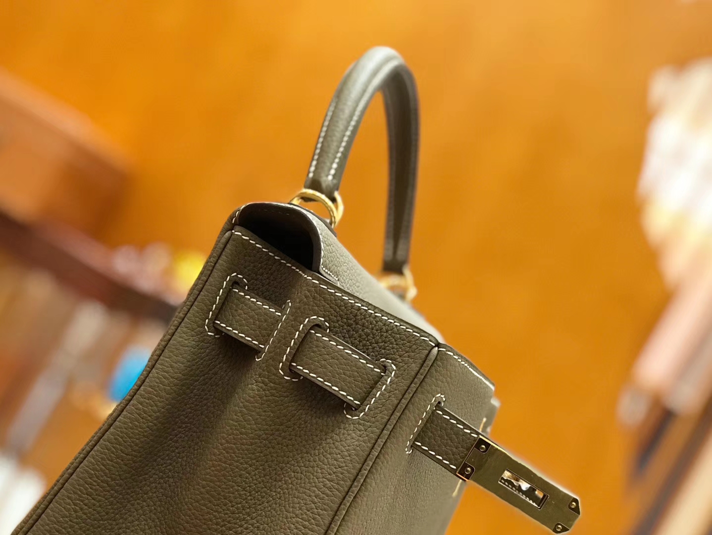 Hermès（爱马仕）Kelly 28cm togo 牛皮 大象灰 金扣 全手工缝制 现货