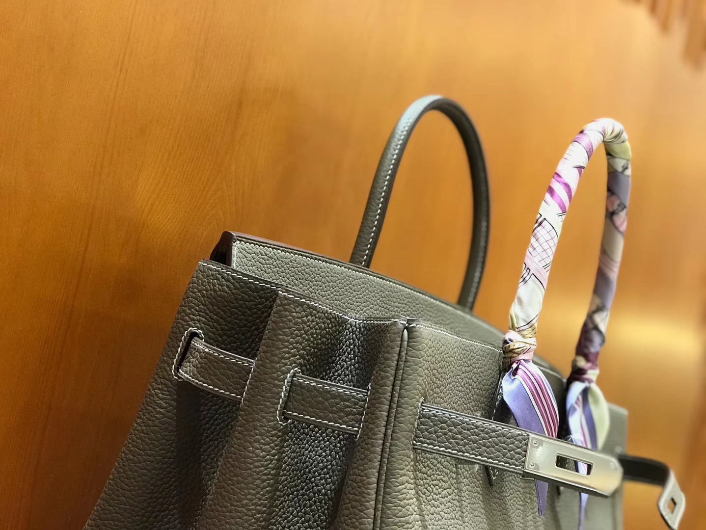 Hermès（爱马仕）Birkin 铂金包 斑鸠灰 小牛皮 银扣 40cm 男士首选