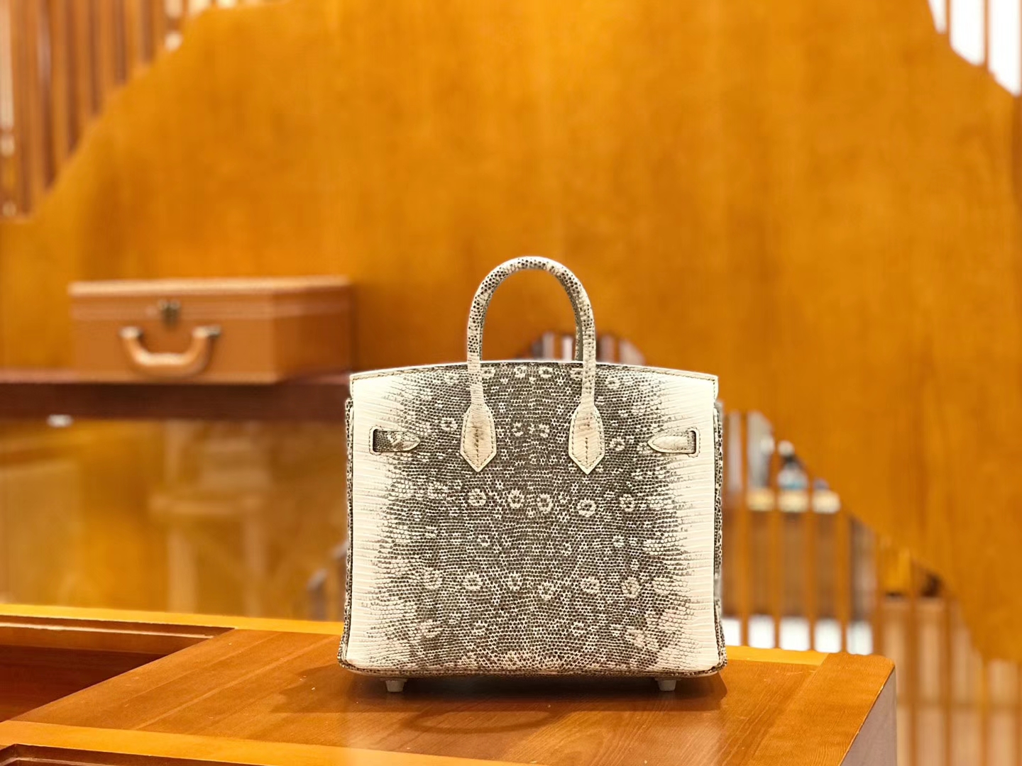 Hermès（爱马仕）Birkin 25cm 原色 雪花蜥蜴皮 全手工缝制 稀有 现货