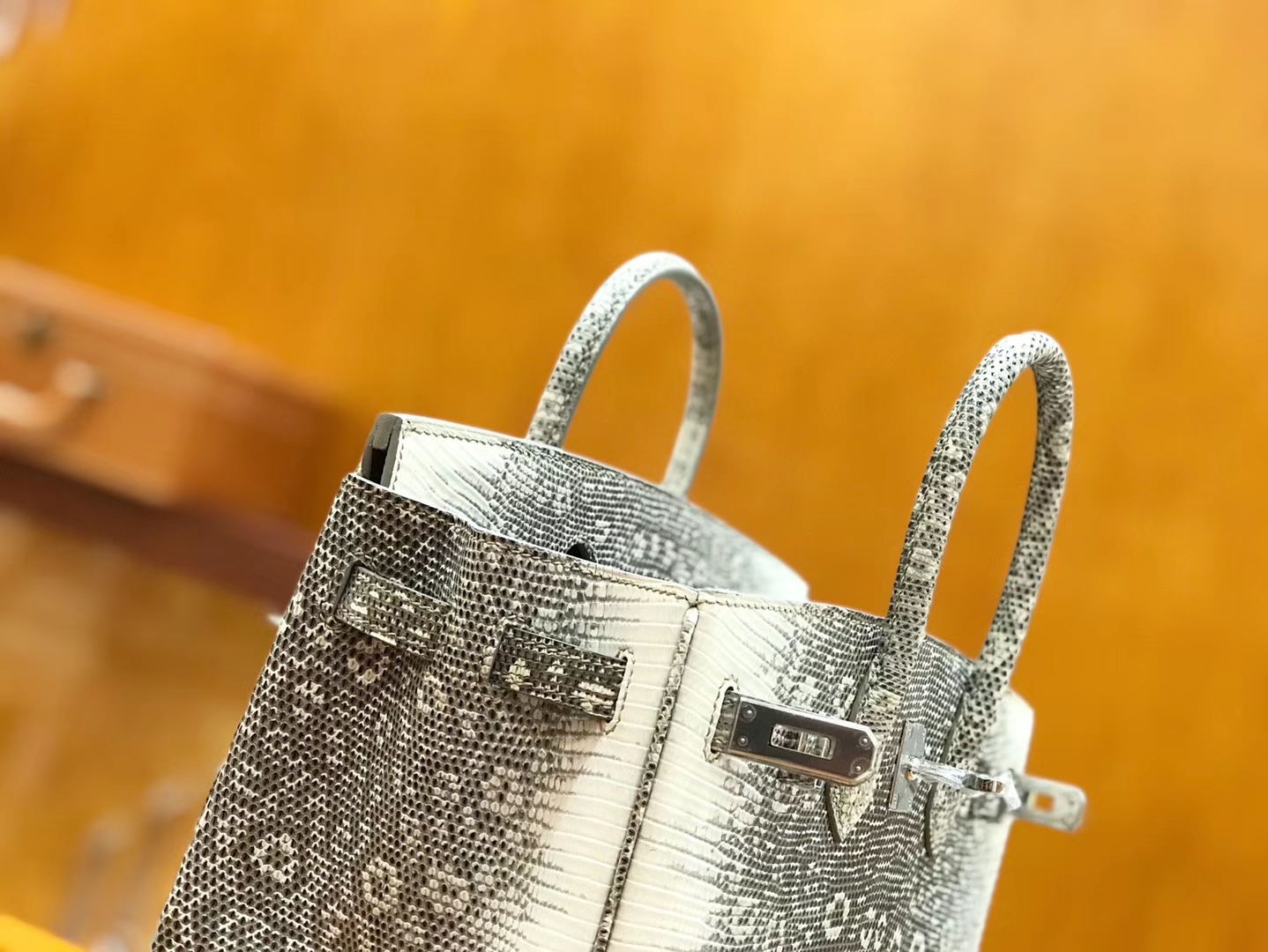 Hermès（爱马仕）Birkin 25cm 原色 雪花蜥蜴皮 全手工缝制 稀有 现货