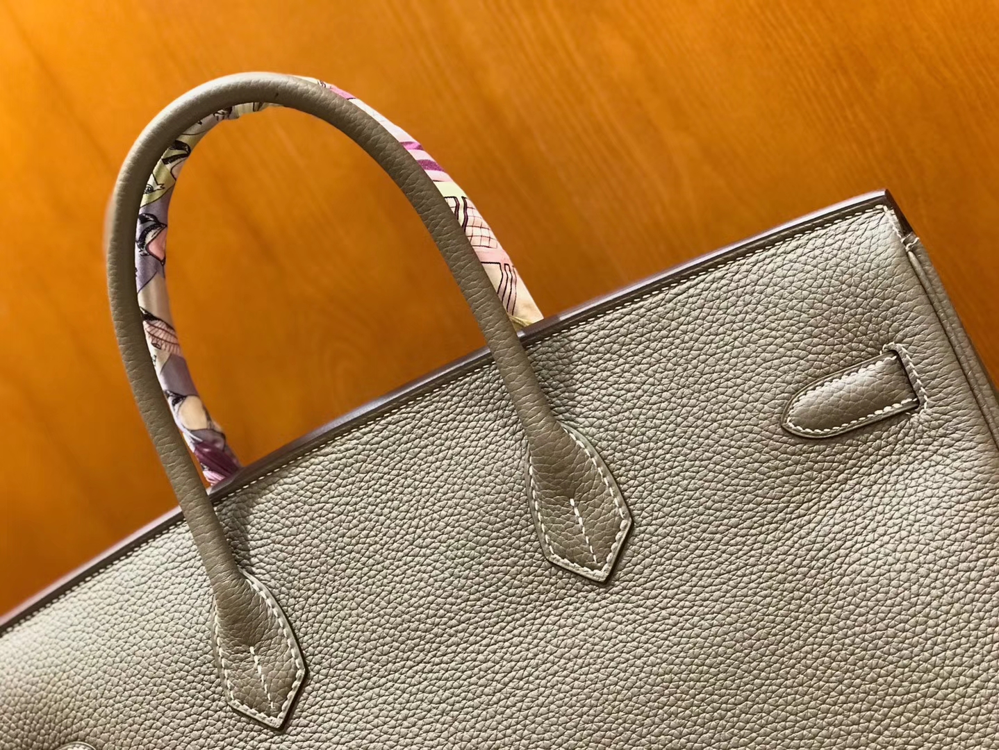 Hermès（爱马仕）Birkin 铂金包 斑鸠灰 小牛皮 银扣 40cm 男士首选