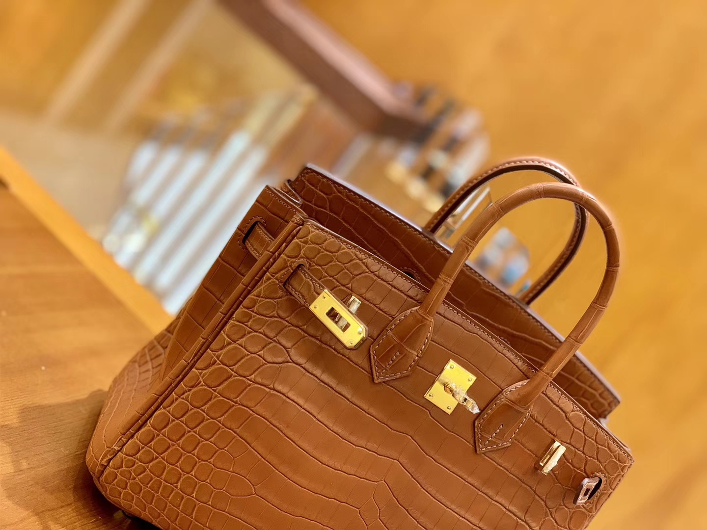 Hermès（爱马仕）Birkin 30cm 雾面 尼罗鳄鱼皮 蜜糖棕 金扣 全手工缝制