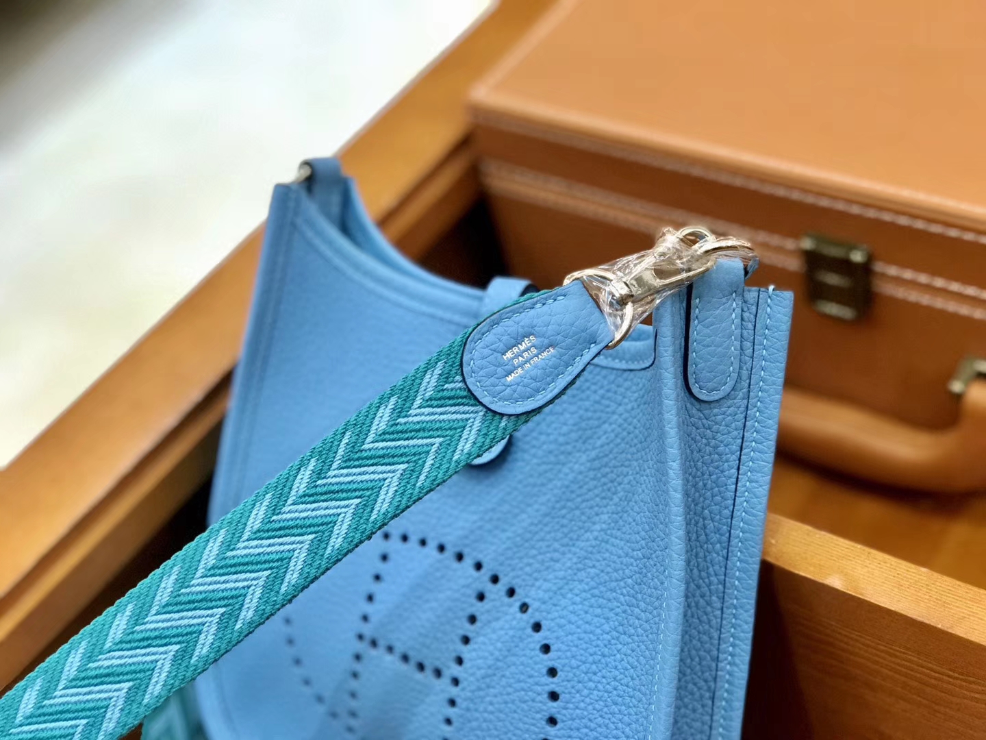 Hermès（爱马仕）Evelyne 伊芙琳 16cm 北方蓝 全手工缝制