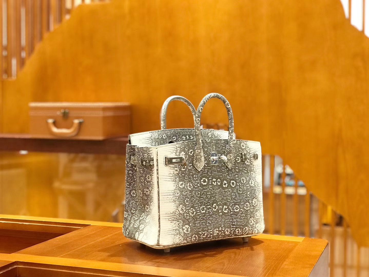 Hermès（爱马仕）Birkin 25cm 原色 雪花蜥蜴皮 全手工缝制 稀有 现货