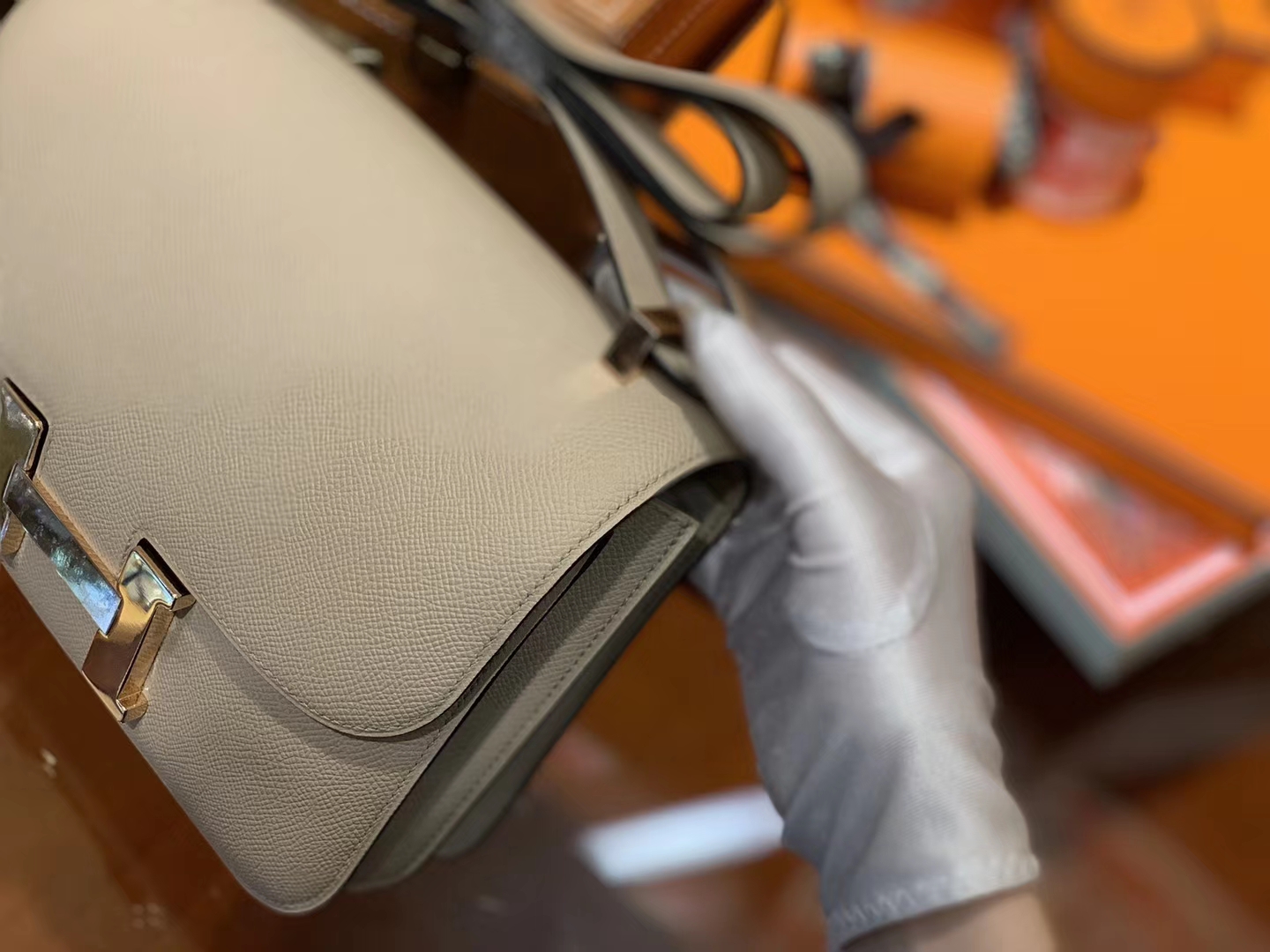 Hermès（爱马仕）Constance 24cm 斑鸠灰 金扣 掌纹牛皮 全手工缝制 现货