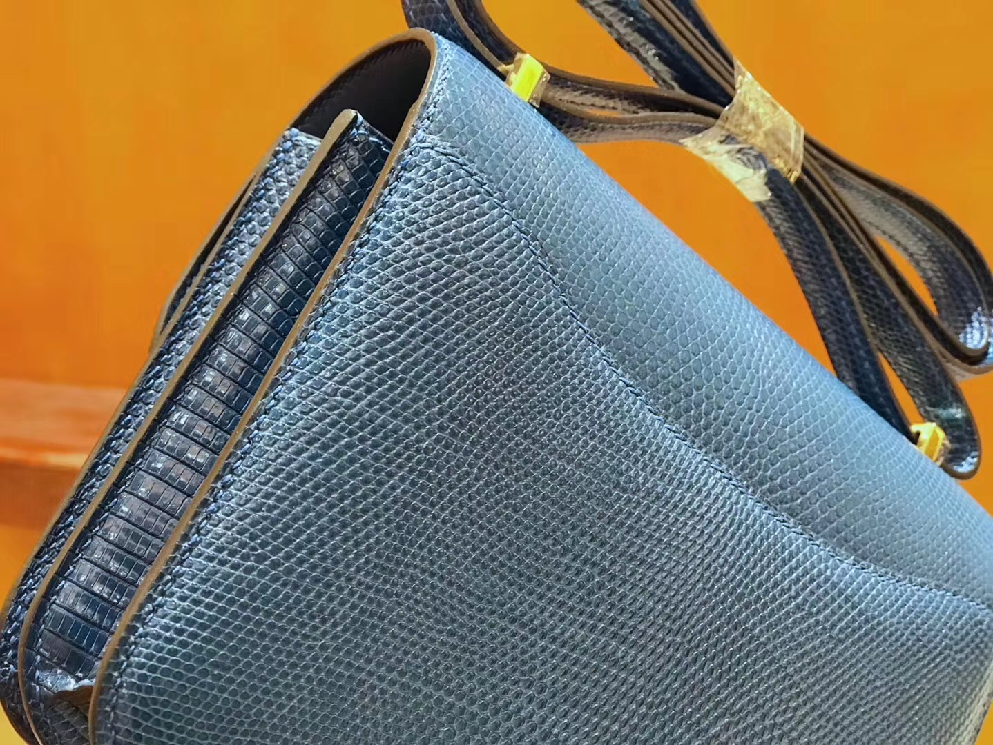 Hermès（爱马仕）Constance 18cm 坦桑尼亚蓝 南非野生蜥蜴皮 金扣 原版蜜蜡线 顶级手缝