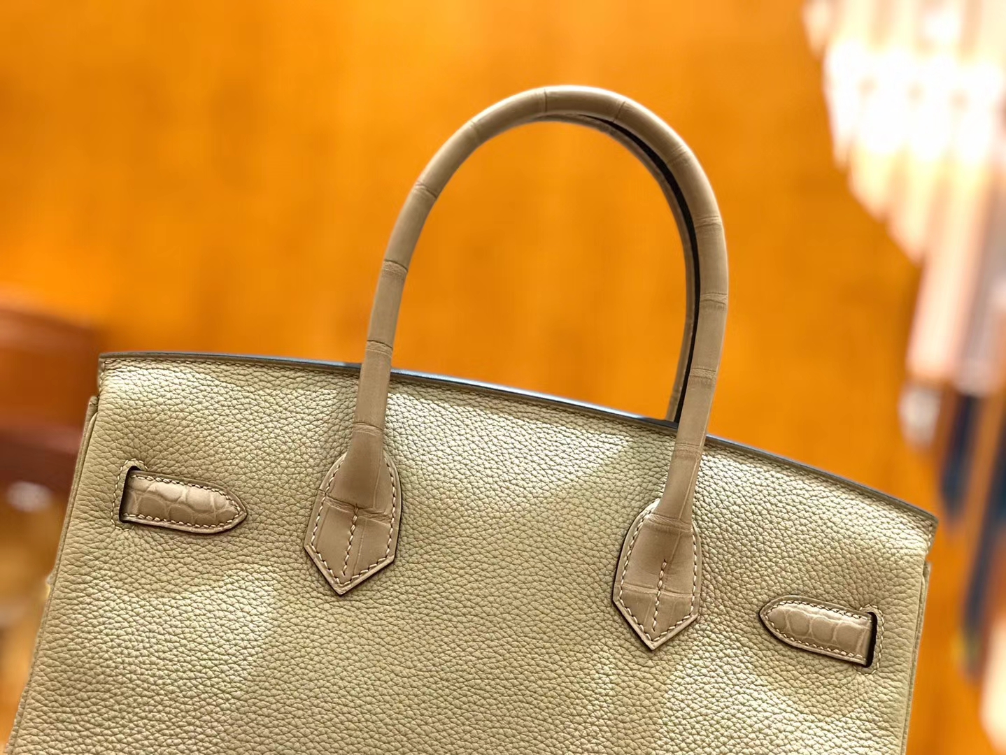 Hermès（爱马仕）Birkin Touch 30cm 斑鸠灰 一级鳄鱼皮拼Togo牛皮 原版蜜蜡线 顶级手工