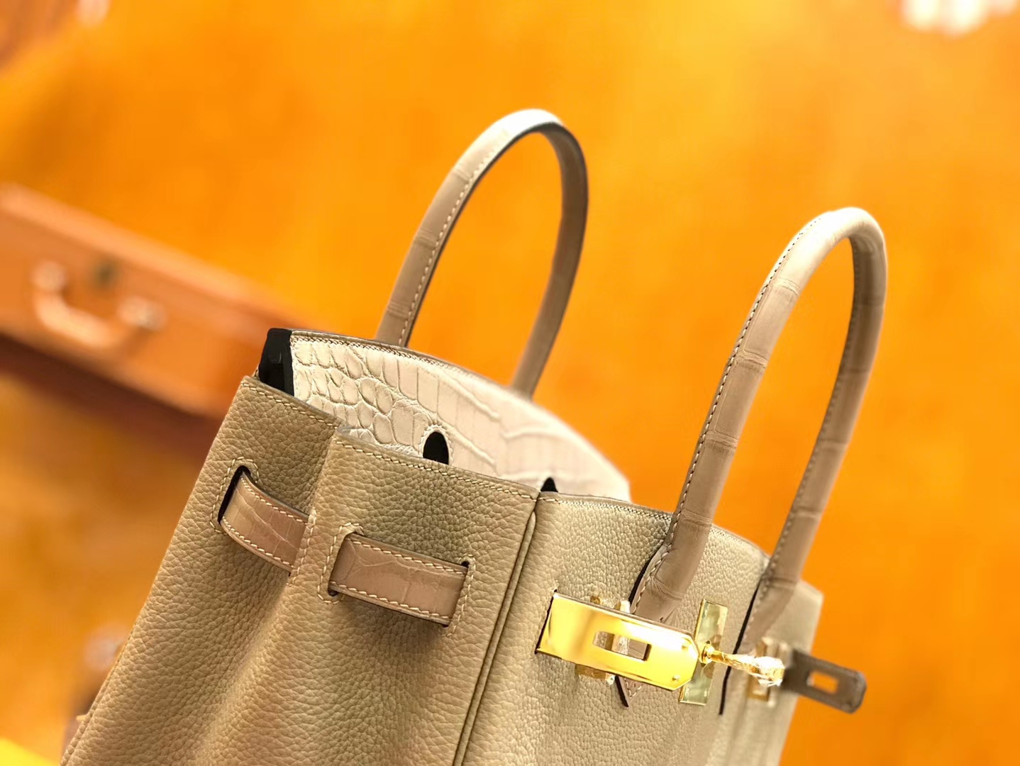 Hermès（爱马仕）Birkin Touch 30cm 斑鸠灰 一级鳄鱼皮拼Togo牛皮 原版蜜蜡线 顶级手工