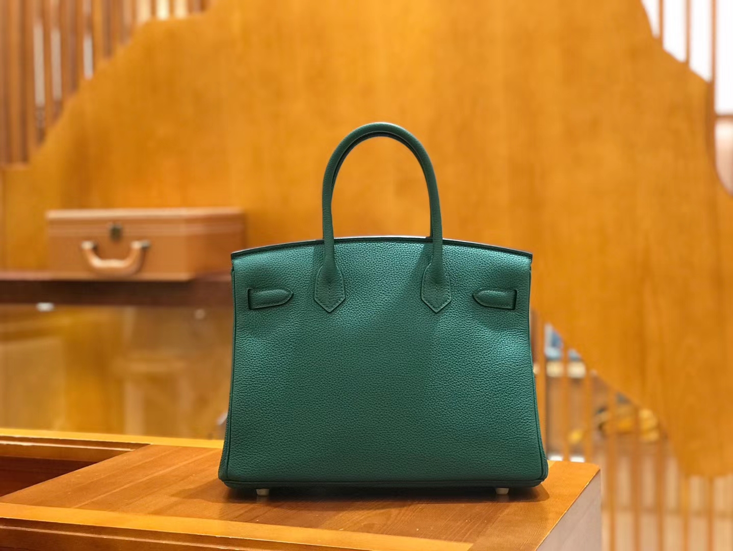 Hermès（爱马仕）Birkin 30cm 孔雀绿 森林绿 Togo小牛皮 金扣 原版蜜蜡线 顶级手工缝制
