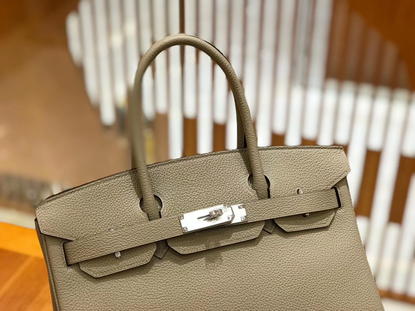 Hermès（爱马仕）Birkin 30cm 斑鸠灰 Togo小牛皮 银扣 原版蜜蜡线 顶级手工缝制