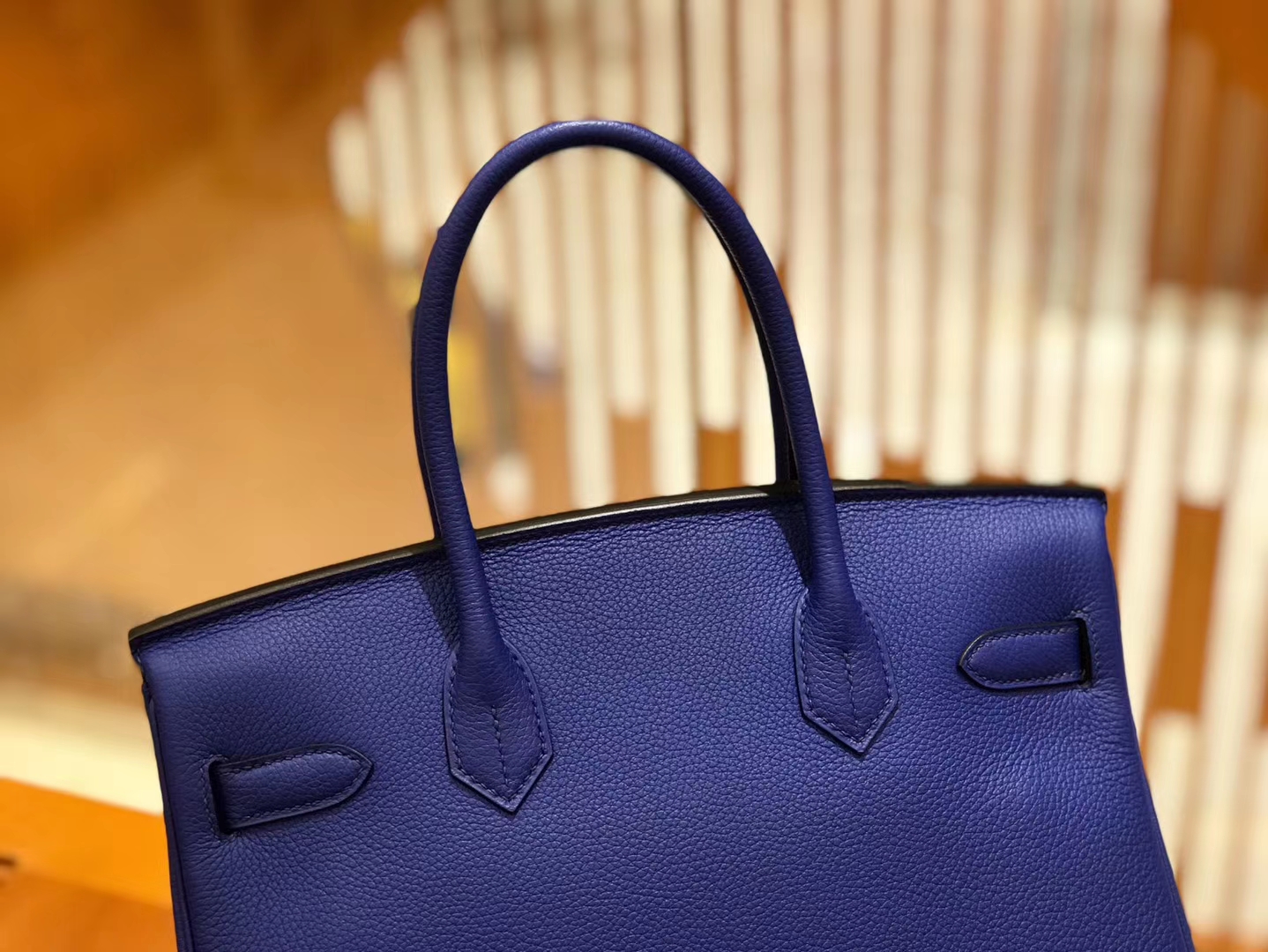Hermès（爱马仕）Birkin 30cm 琉璃蓝 Togo小牛皮 金扣 原版蜜蜡线 顶级手工缝制