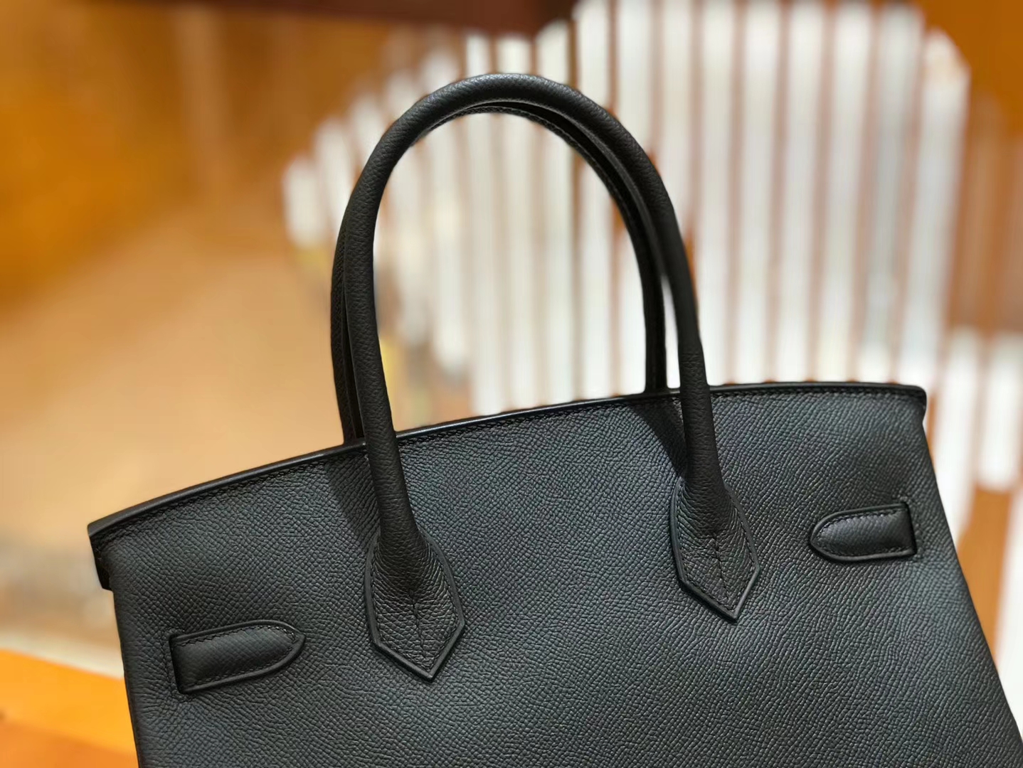 Hermès（爱马仕）Birkin 30cm 经典黑 Epsom掌纹小牛皮 银扣 原版蜜蜡线 顶级手工缝制
