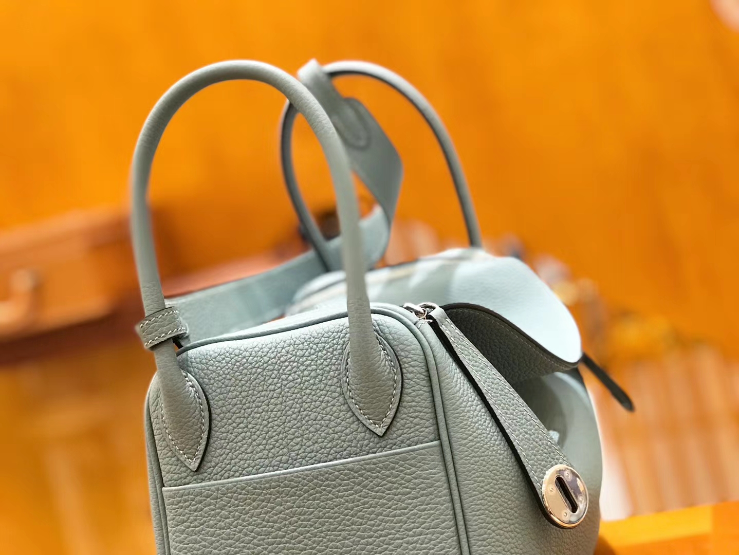 Hermès（爱马仕）Lindy 26cm 天青蓝 Togo小牛皮 银扣 原版蜜蜡线 顶级手工缝制