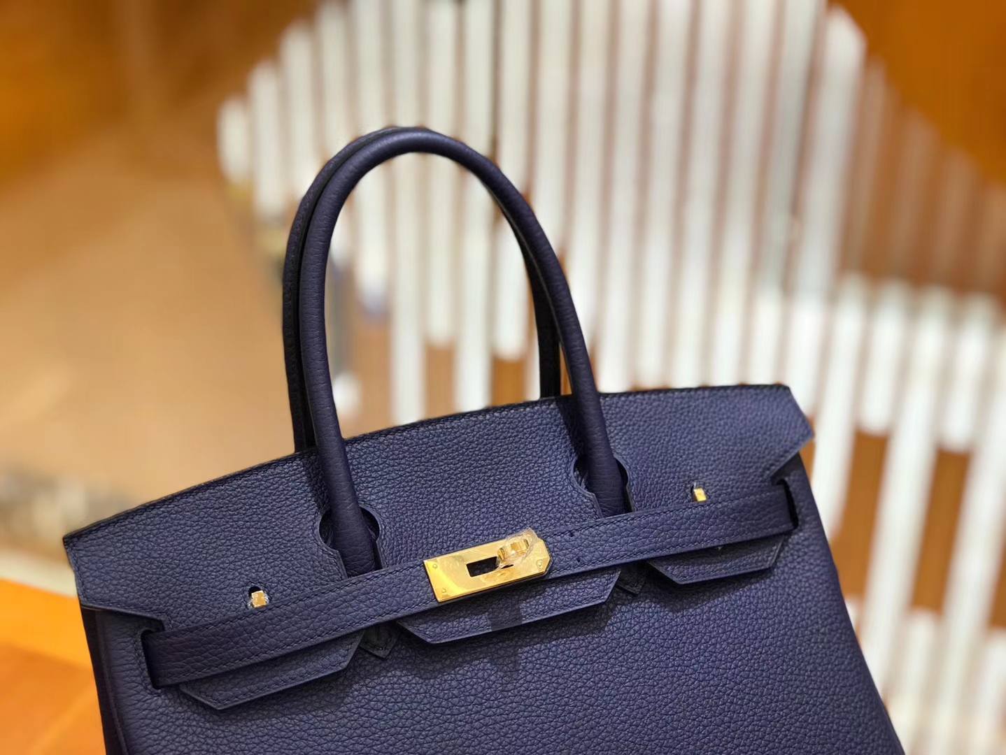Hermès（爱马仕）Birkin 30cm 鸢尾蓝 Togo小牛皮 金扣 原版蜜蜡线 顶级手工缝制