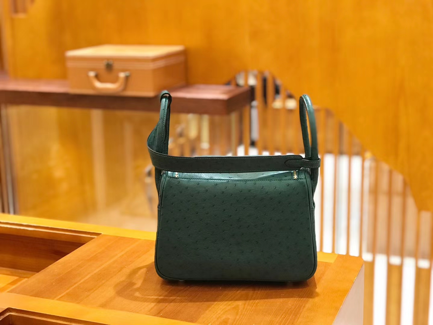 Hermès（爱马仕）Lindy 26cm 孔雀绿 南非KK级鸵鸟皮 金扣 原版蜜蜡线 顶级手工