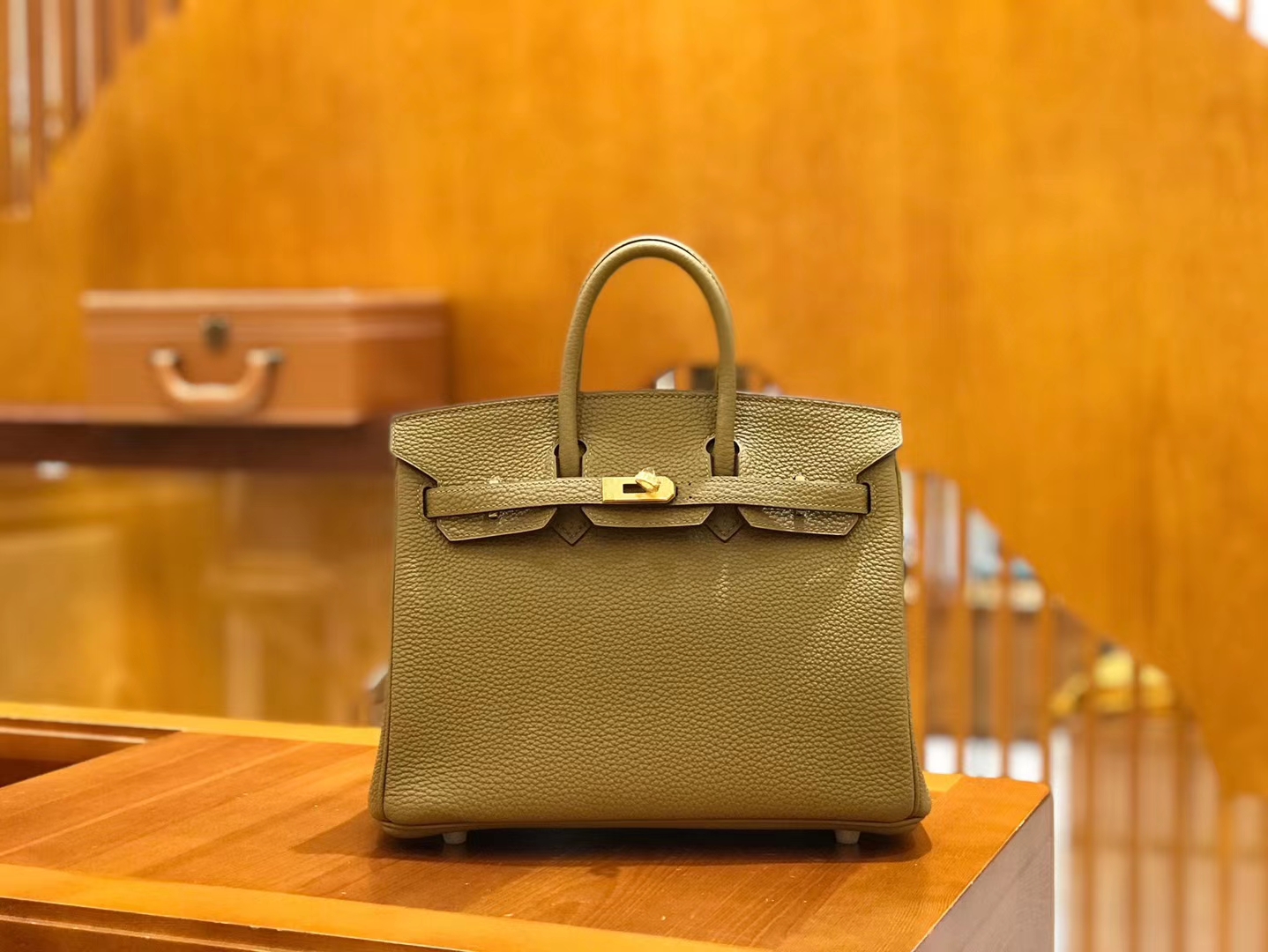 Hermès（爱马仕）Birkin 25cm 大地色 Togo小牛皮 金扣 原版蜜蜡线 顶级手工缝制