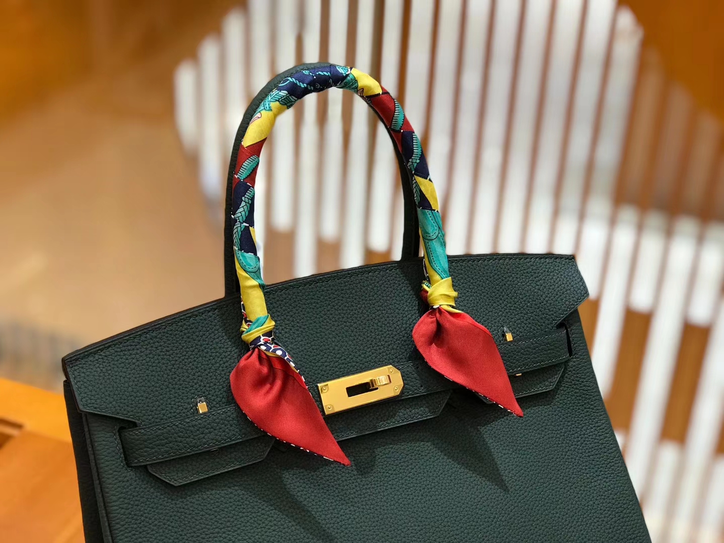 Hermès（爱马仕）Birkin 30cm 松柏绿 Togo小牛皮 金扣 原版蜜蜡线 顶级手工缝制