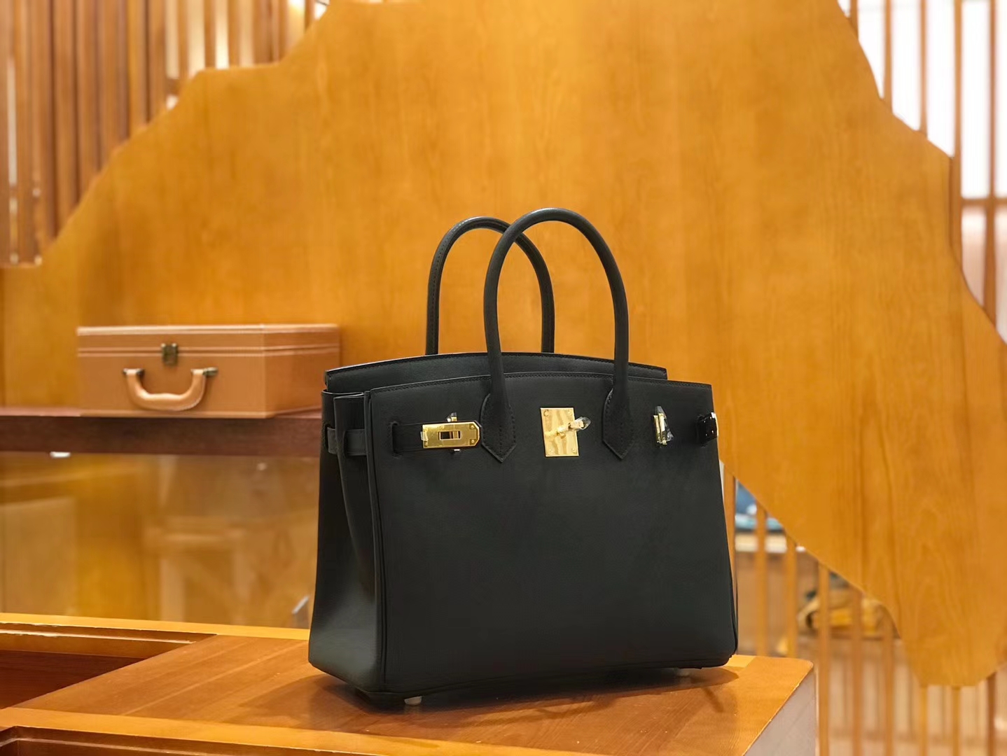 Hermès（爱马仕）Birkin 30cm 经典黑 Swift 牛皮 金扣 原版蜜蜡线 顶级手工缝制