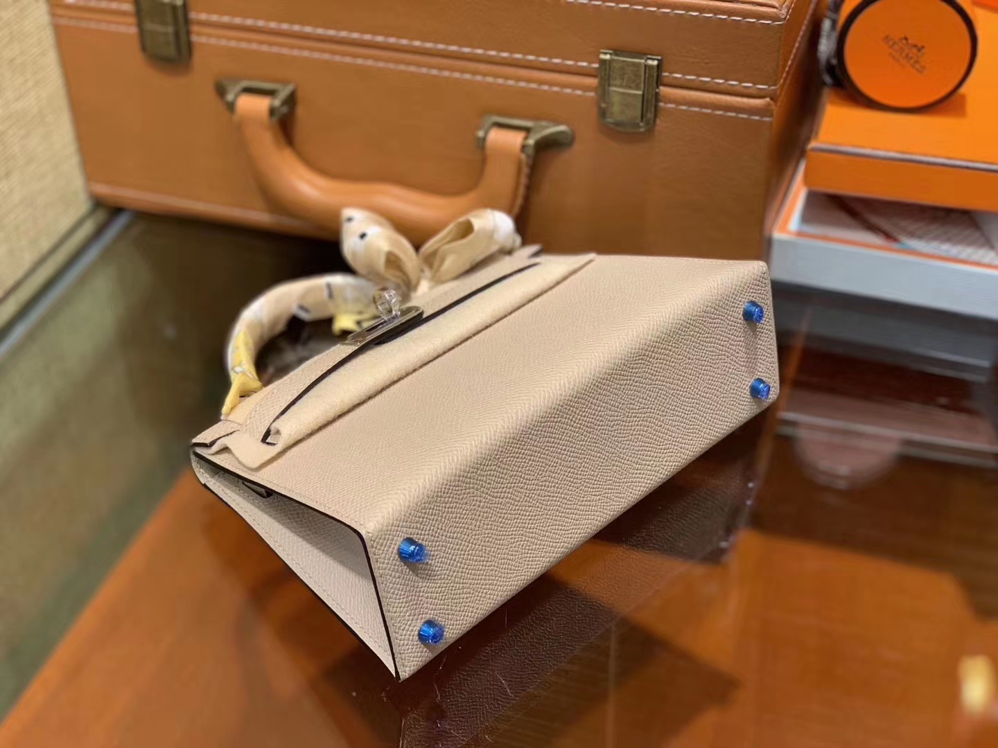 Hermès（爱马仕）Mini kelly 二代 斑鸠灰 Epsom 掌纹小牛皮 银扣 原版蜜蜡线 顶级手工缝制