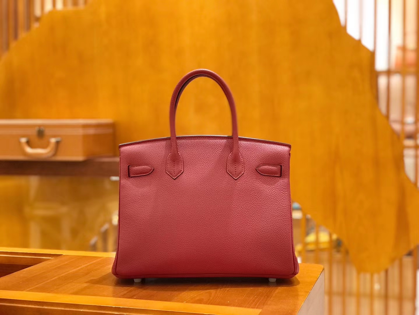Hermès（爱马仕）Birkin 30cm 石榴红 Togo小牛皮 银扣 原版蜜蜡线 顶级手工缝制