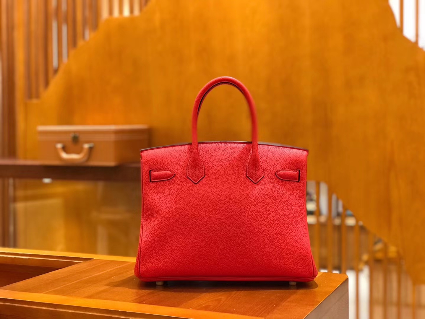 Hermès（爱马仕）Birkin 30cm 大红色 Togo小牛皮 金扣 原版蜜蜡线 顶级手工缝制