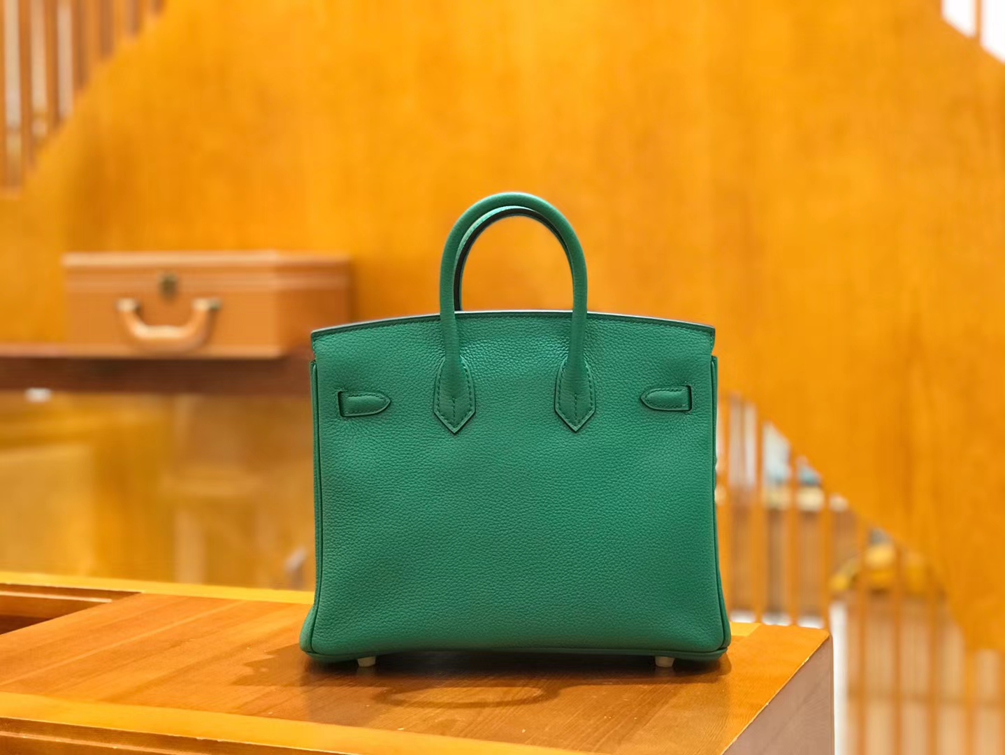 Hermès（爱马仕）Birkin 25cm 丝绒绿 Togo小牛皮 金扣 原版蜜蜡线 顶级手工缝制