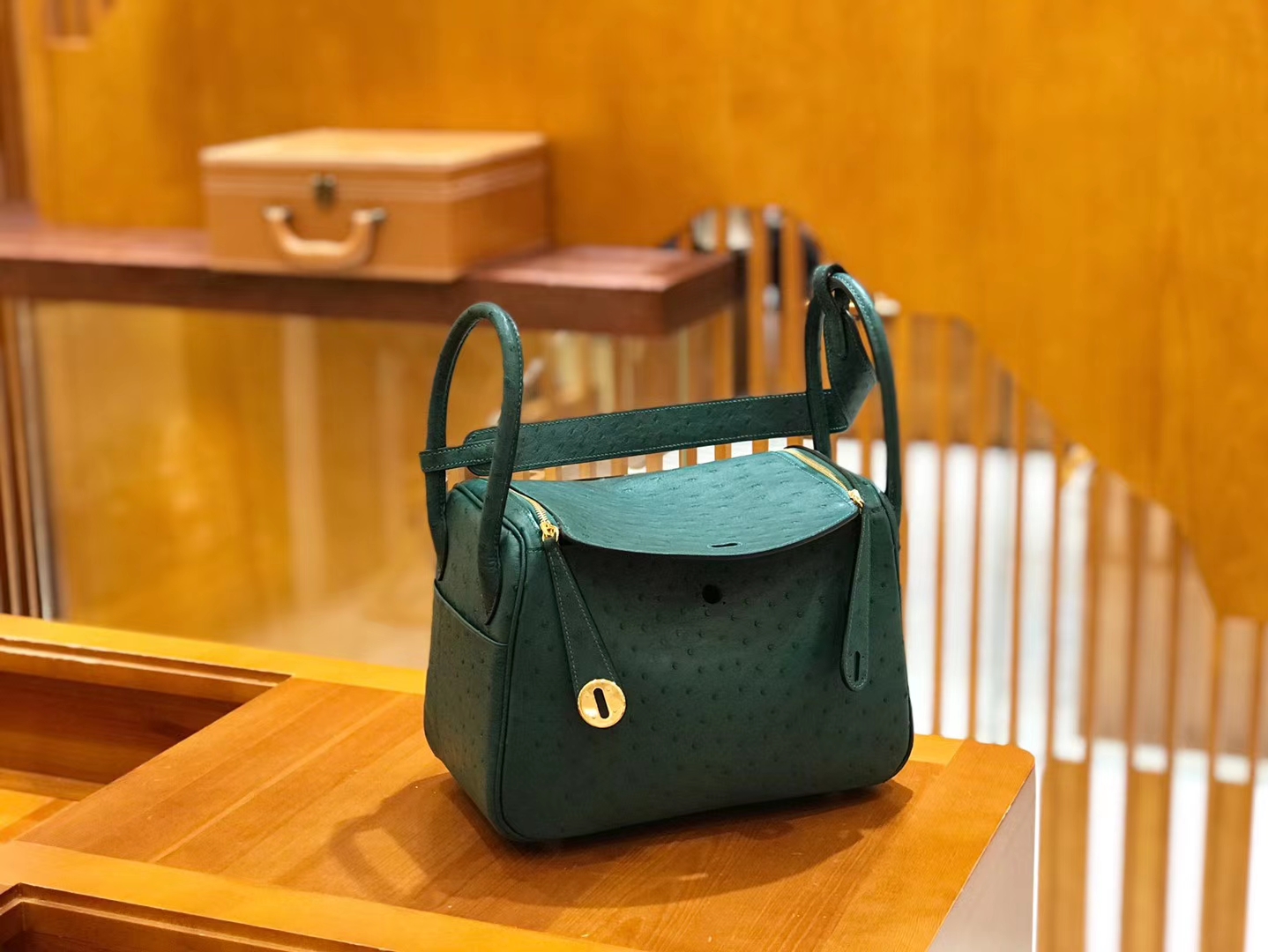 Hermès（爱马仕）Lindy 26cm 孔雀绿 南非KK级鸵鸟皮 金扣 原版蜜蜡线 顶级手工