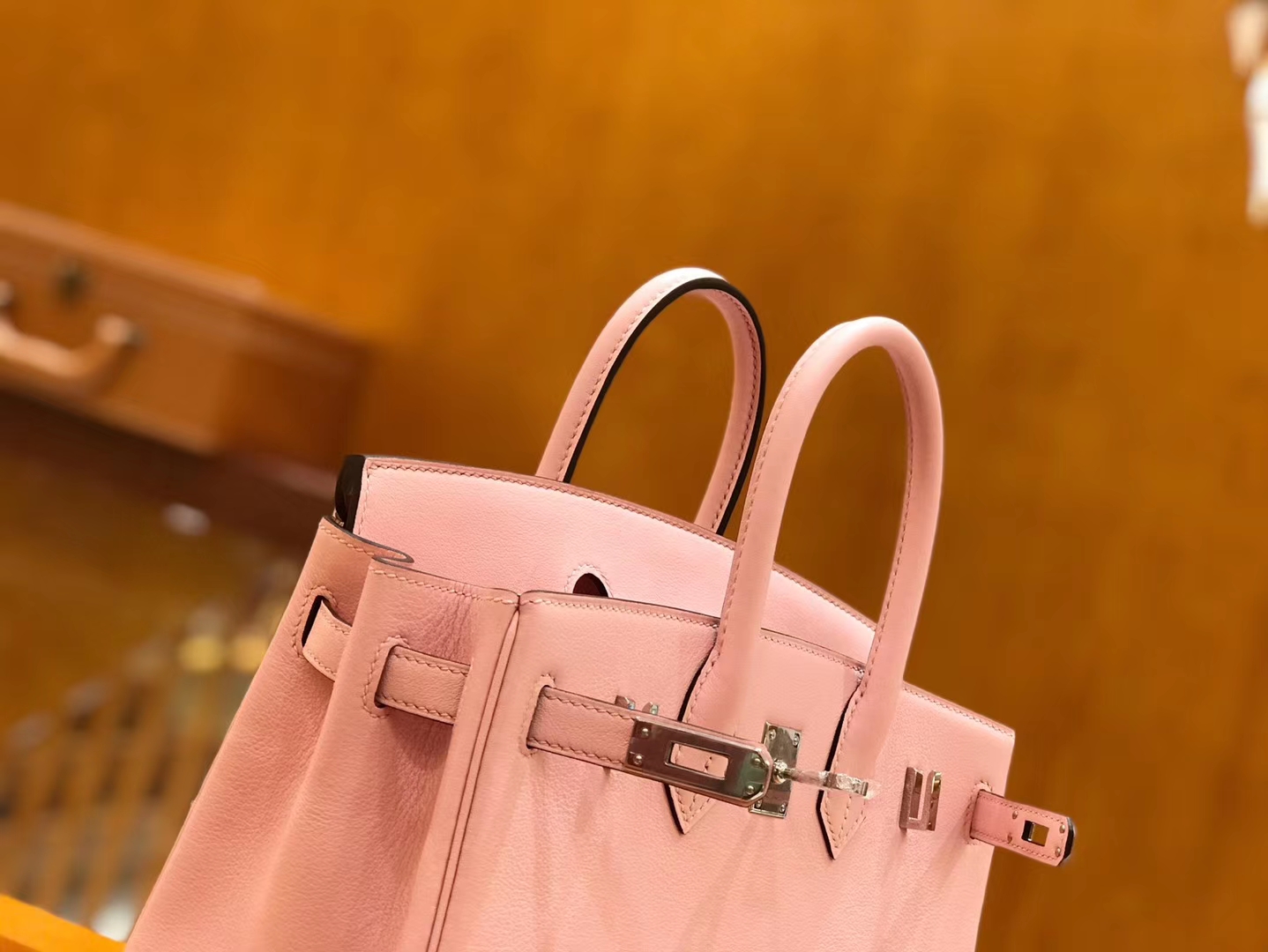 Hermès（爱马仕）Birkin 25cm Swift牛皮 Q粉 银扣 原版蜜蜡线 顶级手工缝制