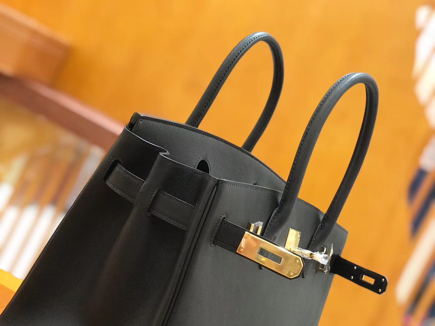 Hermès（爱马仕）Birkin 30cm 经典黑 Swift 牛皮 金扣 原版蜜蜡线 顶级手工缝制