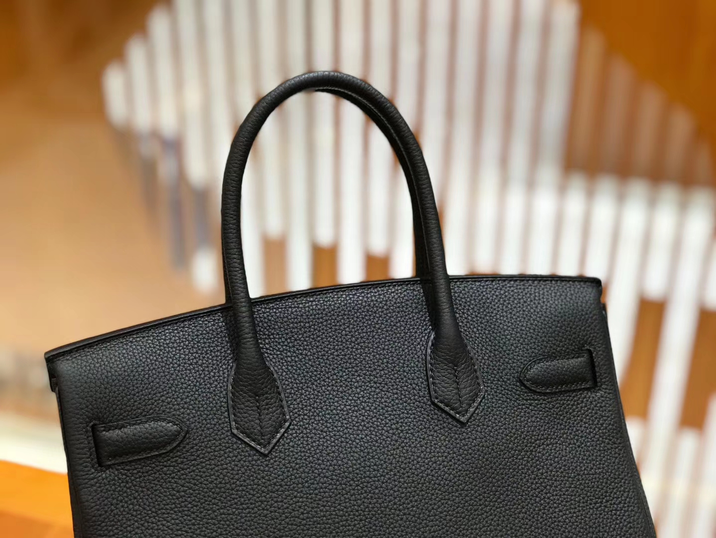 Hermès（爱马仕）Birkin 30cm 经典黑 Togo小牛皮 银扣 原版蜜蜡线 顶级手工缝制
