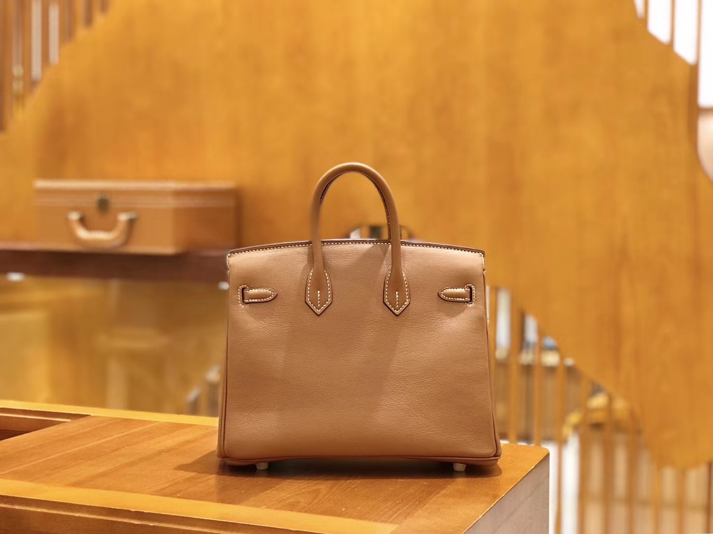 Hermès（爱马仕）Birkin 25cm 金棕 swift牛皮 金扣 原版蜜蜡线 顶级手工缝制