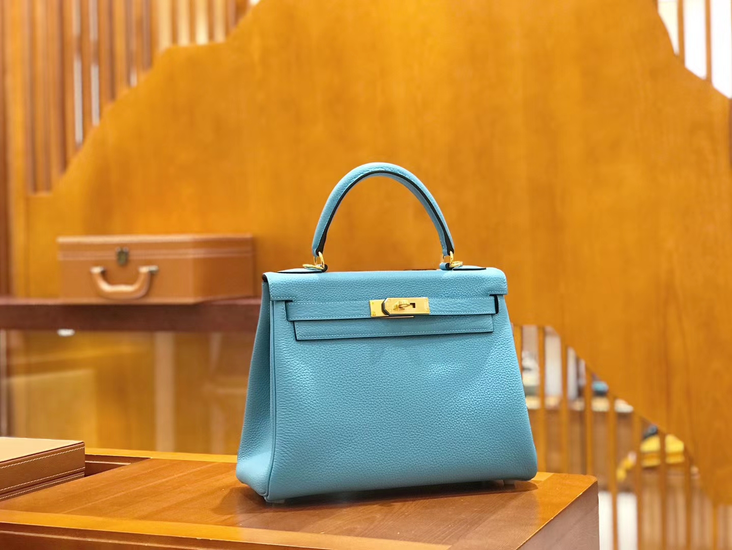 Hermès（爱马仕）Kelly 28cm 北方蓝 Togo小牛皮 金扣 原版蜜蜡线 顶级手工缝制